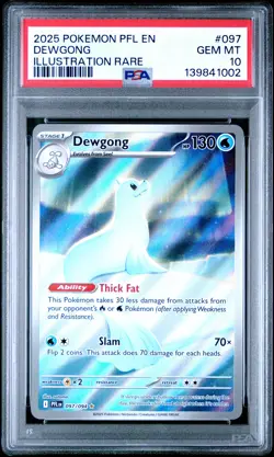 2025 POKEMON PFL EN-PHANTASMAL FLAMES ILLUSTRATION RARE #097 DEWGONG PSA 10 - Image 1