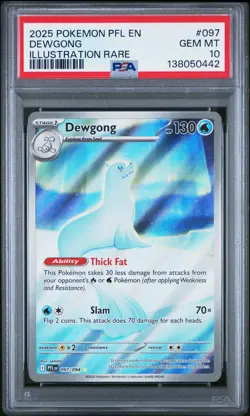 2025 POKEMON PFL EN-PHANTASMAL FLAMES ILLUSTRATION RARE #097 DEWGONG PSA 10 - Image 1