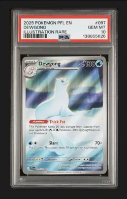2025 POKEMON PFL EN-PHANTASMAL FLAMES ILLUSTRATION RARE #097 DEWGONG PSA 10 - Image 1