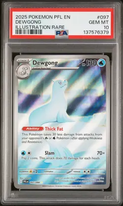 2025 POKEMON PFL EN-PHANTASMAL FLAMES ILLUSTRATION RARE #097 DEWGONG PSA 10 - Image 1