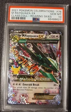 PSA 10 GEM MINT 2021 Pokemon M Rayquaza EX Celebrations Classic 76 - Image 1