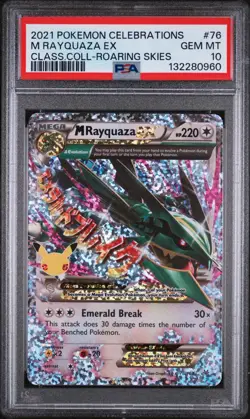 PSA 10 GEM MINT 2021 Pokemon M Rayquaza EX Celebrations Classic Collection 76 - Image 1