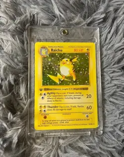 Rare Raichu Pokemon Card TCG Shiny Holo Base Set 26|150 Pikachu Collection Gift - Image 5