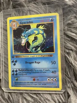 Gyarados Pokemon Card 1st edition TCG Shiny Holo Base Set 130|150 Collection - Image 1