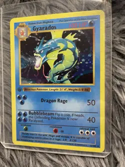 Gyarados Pokemon Card 1st edition TCG Shiny Holo Base Set 130|150 Collection - Image 3