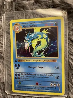 Gyarados Pokemon Card 1st edition TCG Shiny Holo Base Set 130|150 Collection - Image 4