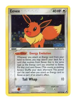 Eevee 55/115 Reverse Holo Stamped Ex Unseen Forces Vintage Pokemon Card LP/NM - Image 1