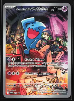 Team Rocket's Wobbuffet 203 SV: Scarlet & Violet Black Star Promo Pokemon Card - Image 1