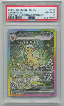 Leafeon ex 2025 Pokemon Prismatic Evolutions Special Illustration 144/131 PSA 10 - Image 1