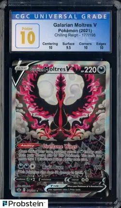2021 Pokemon Chilling Reign #177/198 Galarian Moltres V CGC 10 Pristine - Image 1