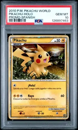 2010 POKEMON WORLD COLLECTION SPANISH-DO NOT USE PIKACHU-HOLO PSA 10 - Image 1