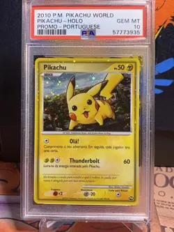 Pokemon Card Pikachu Pokemon World Portugese PSA 10 2010 Japanese SWIRL - Image 1
