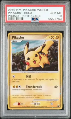 2010 POKEMON WORLD COLL PORTUGUESE-DO NOT USE PIKACHU-HOLO PSA 10 - Image 1
