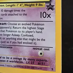 Pokemon Mew Wotc Promo Holo Card 09/53 1999 Basic Psychic 50 HP TCG - Image 3