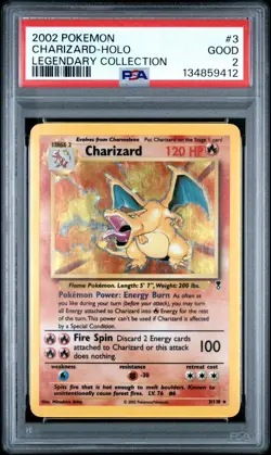 PSA 2 Charizard Legendary Collection Holo Foil Rare #3 2002 Pokemon WoTC Good - Image 1