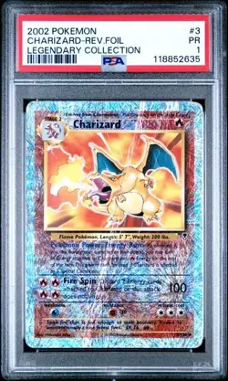 PSA 1 Charizard 3/110 Pokemon WotC Legendary Collection Reverse Holo Rare - Image 3