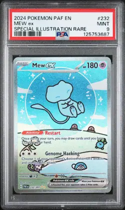 2024 POKEMON PAF EN-PALDEAN FATES SPECIAL ILLUSTRATION RARE #232 MEW EX PSA 9 - Image 1
