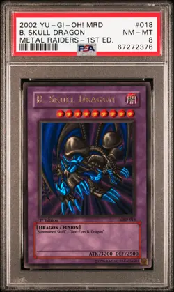 2002 YU-GI-OH! METAL RAIDERS 1ST B. SKULL DRAGON MRD-018 PSA 8 - Image 1