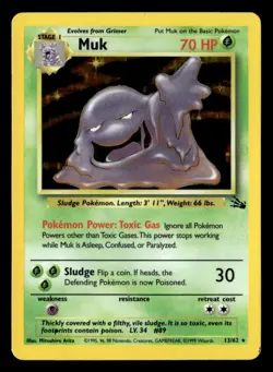 Muk (13) Holo Rare Fossil 13/62 MP Pokemon TCG - Image 1