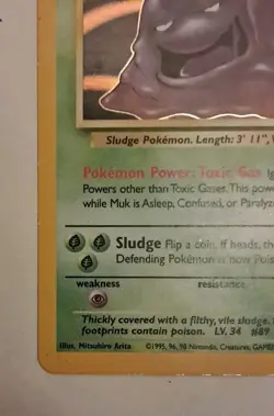 Pokemon TCG Muk Fossil 13/62 Holo Unlimited Holo Rare MP+ Free Shipping - Image 5