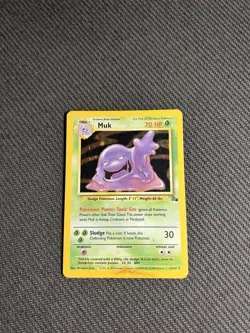 Pokemon TCG Muk 13/62 Fossil Holo Rare HP - Image 3