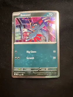 Pokemon TCG Sneasel Black Star Promo Cosmos Holo 020 ME02: Phantasmal Flames NM - Image 1