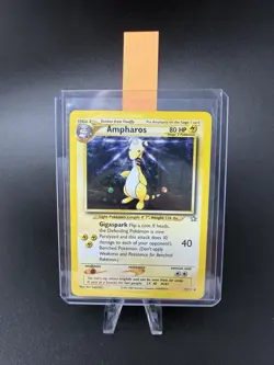 2000 Pokemon TCG Card Ampharos Neo Genesis 1/111 Unlimited Holo Rare Dmg - Image 3