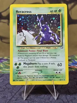 Pokemon TCG Heracross 6/111 Neo Genesis Unlimited Holo Rare - LP/MP - Image 1