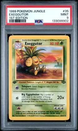 PSA 9 MINT Exeggutor Jungle 1st Edition 1999 WOTC Vintage Pokemon 35/64 - Image 1