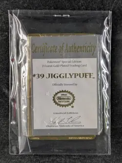 1999 Pokemon JIGGLYPUFF Burger King 23K Gold-Plated Card Special Promo - Image 3