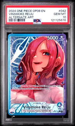 2024 One Piece OP06-042 Vinsmoke Reiju PSA 10 Alternate Alt Art Leader Wings Cap - Image 1