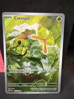 Pokemon TCG Caterpie 172/165 Scarlet & Violet 151 Holo Illustration Rare Card NM - Image 1