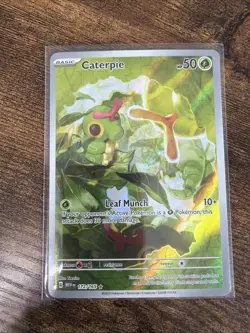 Pokemon TCG Caterpie 172/165 Scarlet & Violet 151 Holo Illustration Rare Card NM - Image 1