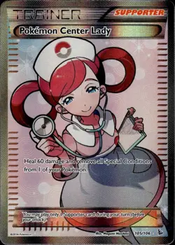 Pokemon XY: Flashfire Full Art Pokemon Center Lady 105/106 - Near Mint (NM) - Image 1