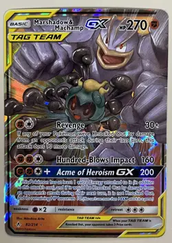 2019 Pokemon Sun & Moon Unbroken bonds Marshadow & Machamp GX 82/214 NM - Image 1