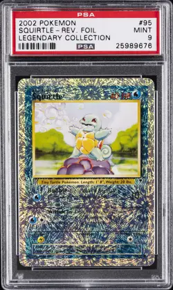 2002 POKEMON LEGENDARY COLLECTION #95 SQUIRTLE-REVERSE FOIL PSA 9 - Image 1