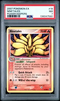 2007 POKEMON EX POWER KEEPERS #19 NINETALES PSA 7 - Image 1