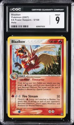 2007 POKEMON EX POWER KEEPERS HOLO #5/108 BLAZIKEN CGC 9 - Image 1