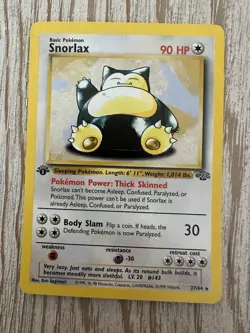 Snorlax 1st Edition 27/64 Jungle 1999 Non Holo Pokemon Card NM Rare - Image 4