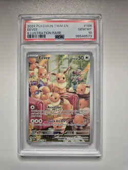 PSA 10 Eevee 188/167 Twilight Masquerade Illustration Rare Pokemon GEM MINT - Image 1
