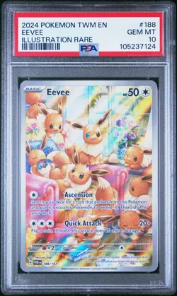 PSA 10 Eevee IR Twilight Masquerade 188/167 GEM MINT Graded Pokemon Card - Image 1