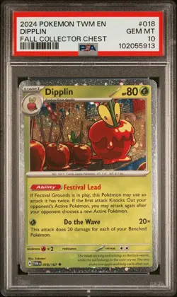 2024 Pokemon Twilight Masquerade # 018 Dipplin Holo Promo PSA 10 Card GEM MINT! - Image 1