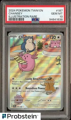 2024 Pokemon TWM EN SV06 Twilight Masquerade IR #187 Chansey PSA 10 GEM MINT - Image 1
