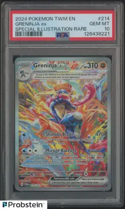 2024 Pokemon TCG Twilight Masquerade #214 Greninja ex SIR PSA 10 GEM MINT - Image 1