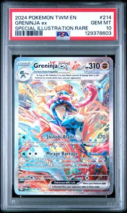 PSA 10 GEM MINT - Pokemon TCG Greninja EX 214 /167 - Twilight Masquerade - Image 3