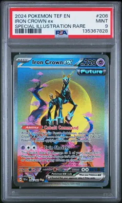 Iron Crown EX 206/162 Special Illustration Rare Pokemon PSA 9 *828 - Image 1