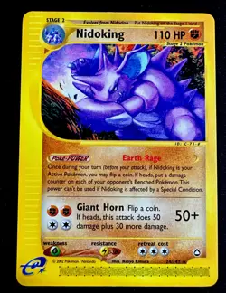 Nidoking 24/147 LP Aquapolis Regular Rare Vintage Pokemon Card - Image 1