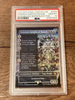 Summon: Knights of Round (Borderless foil) - FINAL FANTASY (FIN) MTG PSA 10 - Image 1