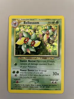 Pokemon TCG 2000 Neo Genesis Holo Rare Card Bellossom 3/111 LP - Image 1
