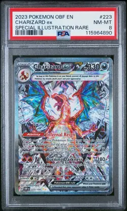 2023 POKEMON OBF EN-OBSIDIAN #223 CHARIZARD EX SPECIAL ILLUSTRATION RARE PSA 8 - Image 1